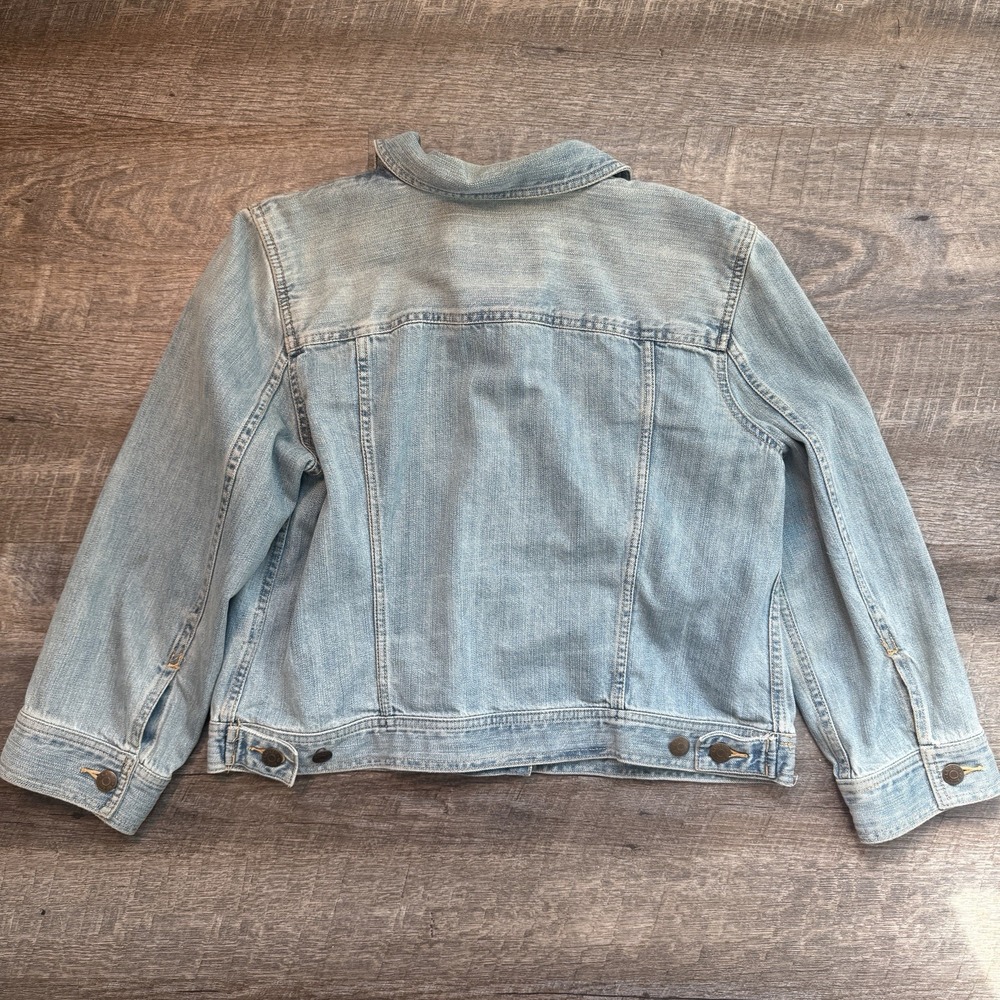 Lauren Ralph Lauren Denim Trucker Jacket Womens Large Blue Jean Cropped Western - Picture 2 of 10